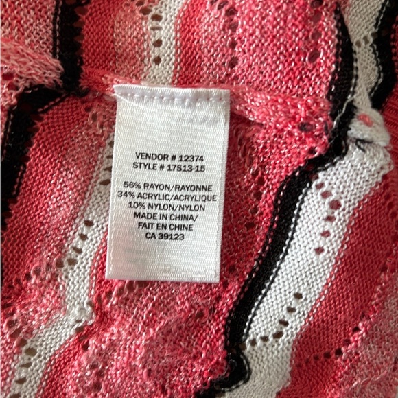 Northern Reflections Women’s Pink and Black Striped Cardigan Sweater Size XL - Picture 5 of 6